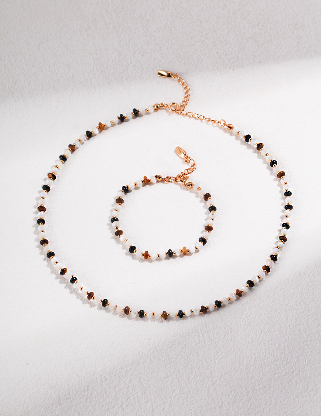 Tiger's Eye Gold Plated Black Onyx Necklace