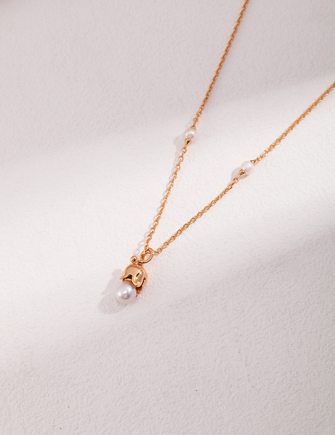 Rose Life Pearl Drop Necklace