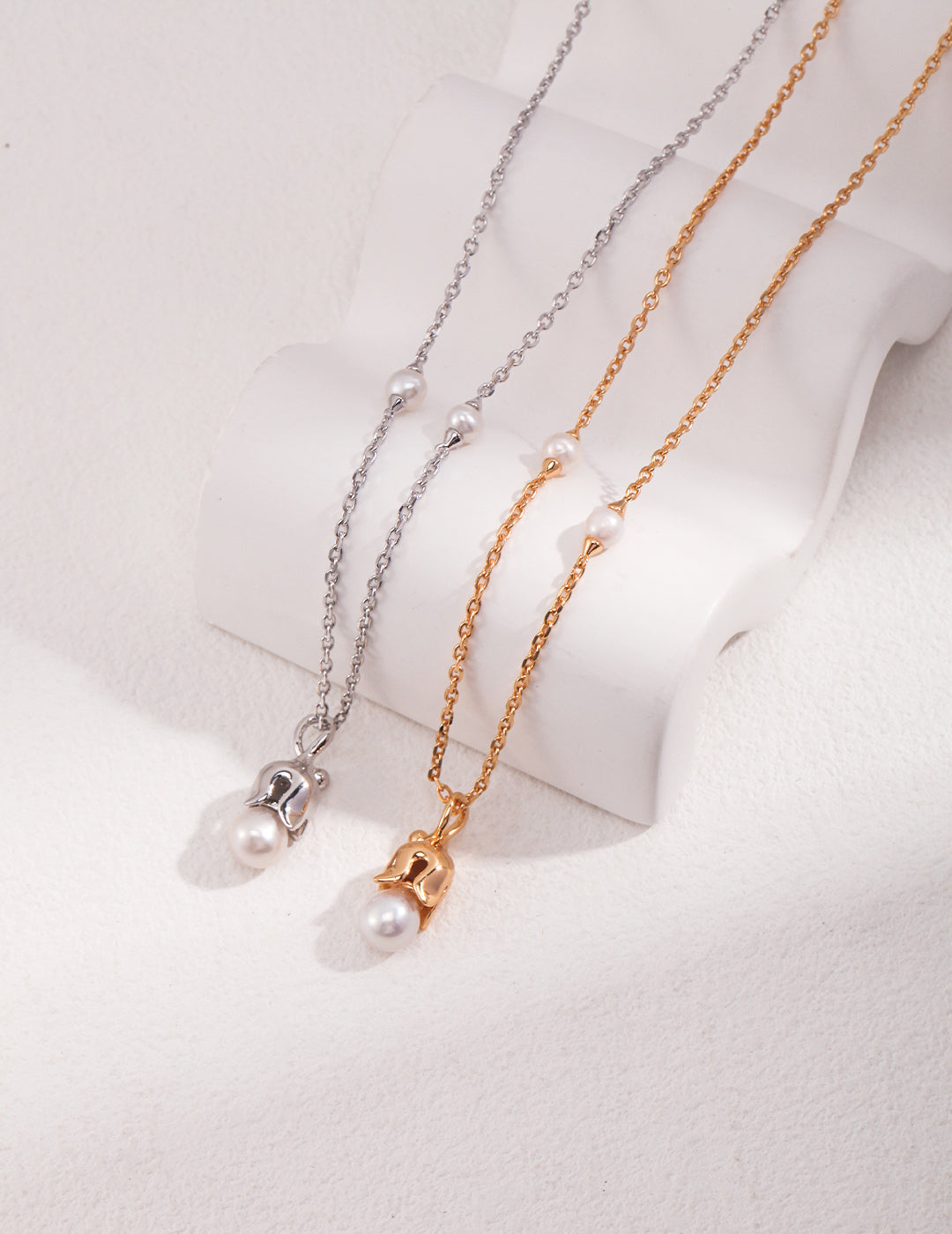 Rose Life Pearl Drop Necklace