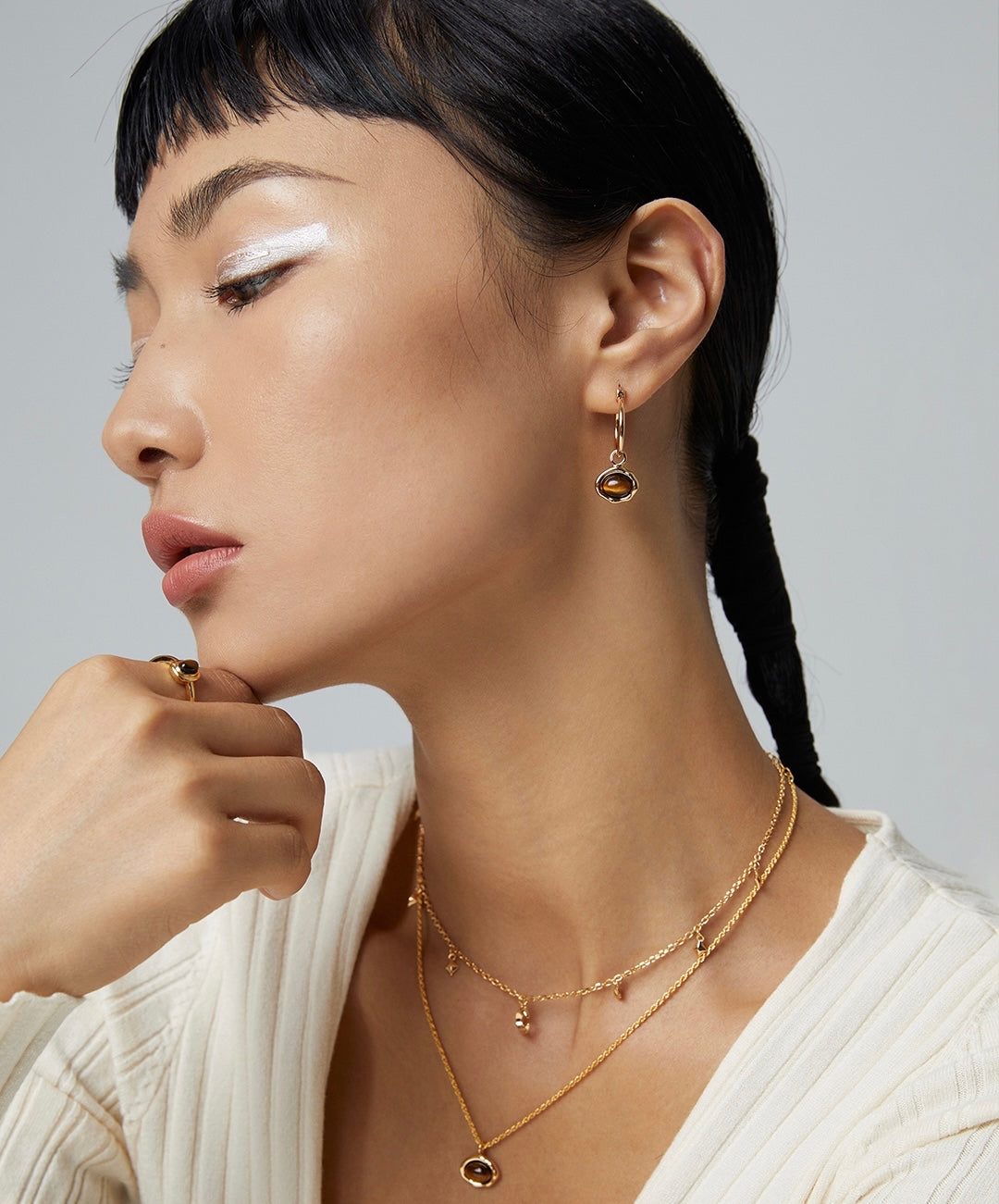 Tiger's Eye Pendant with Chain