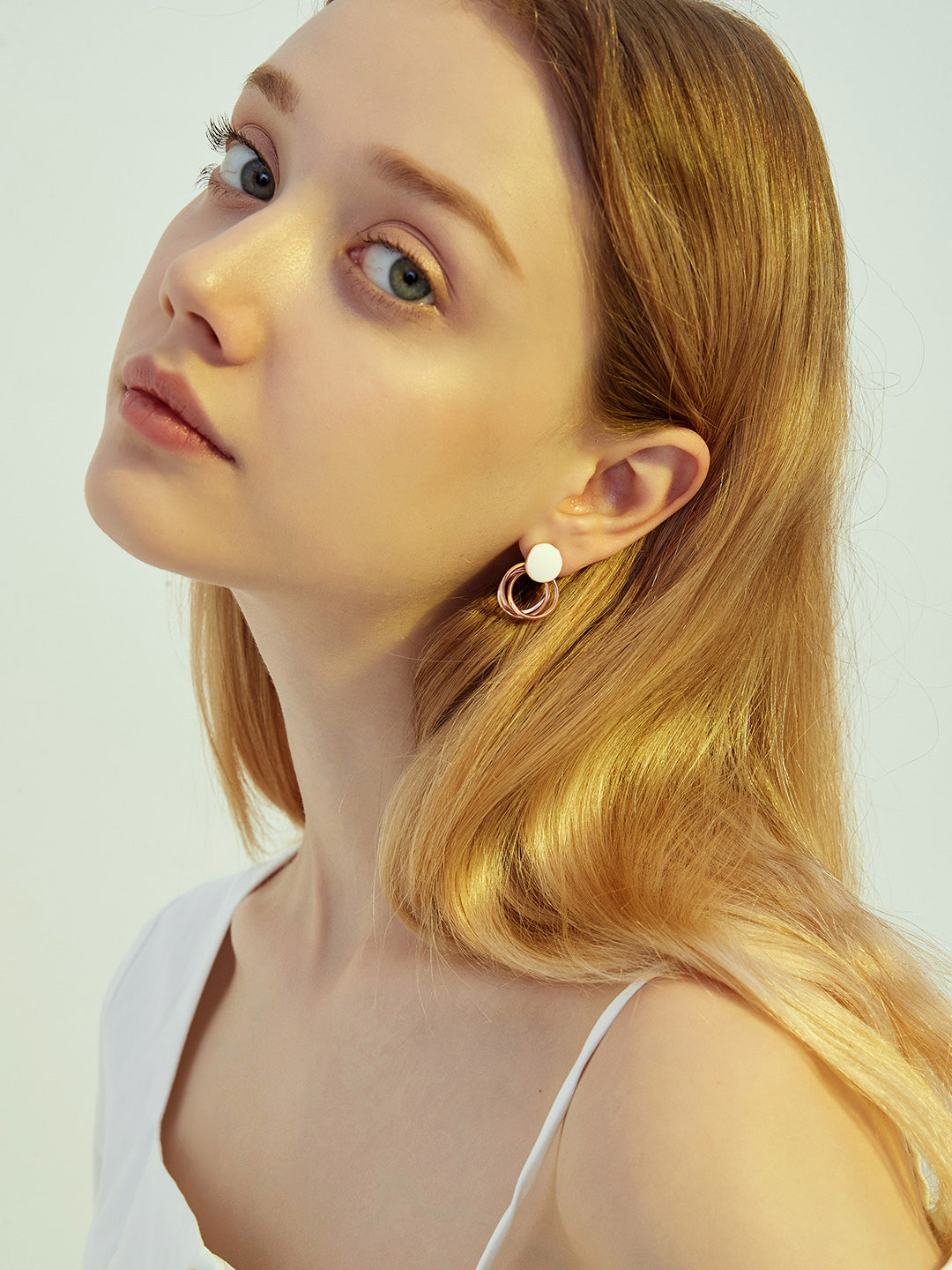 Rose Gold Plated Drip Glaze Earring