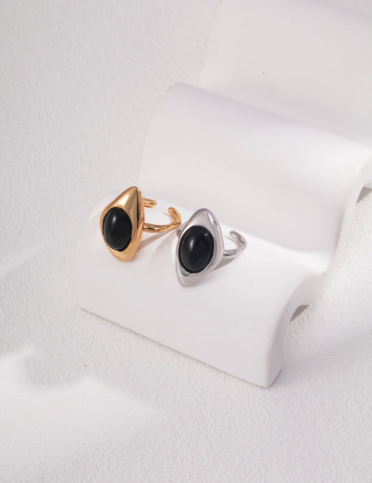 Black Ocean Eye Onyx Ring